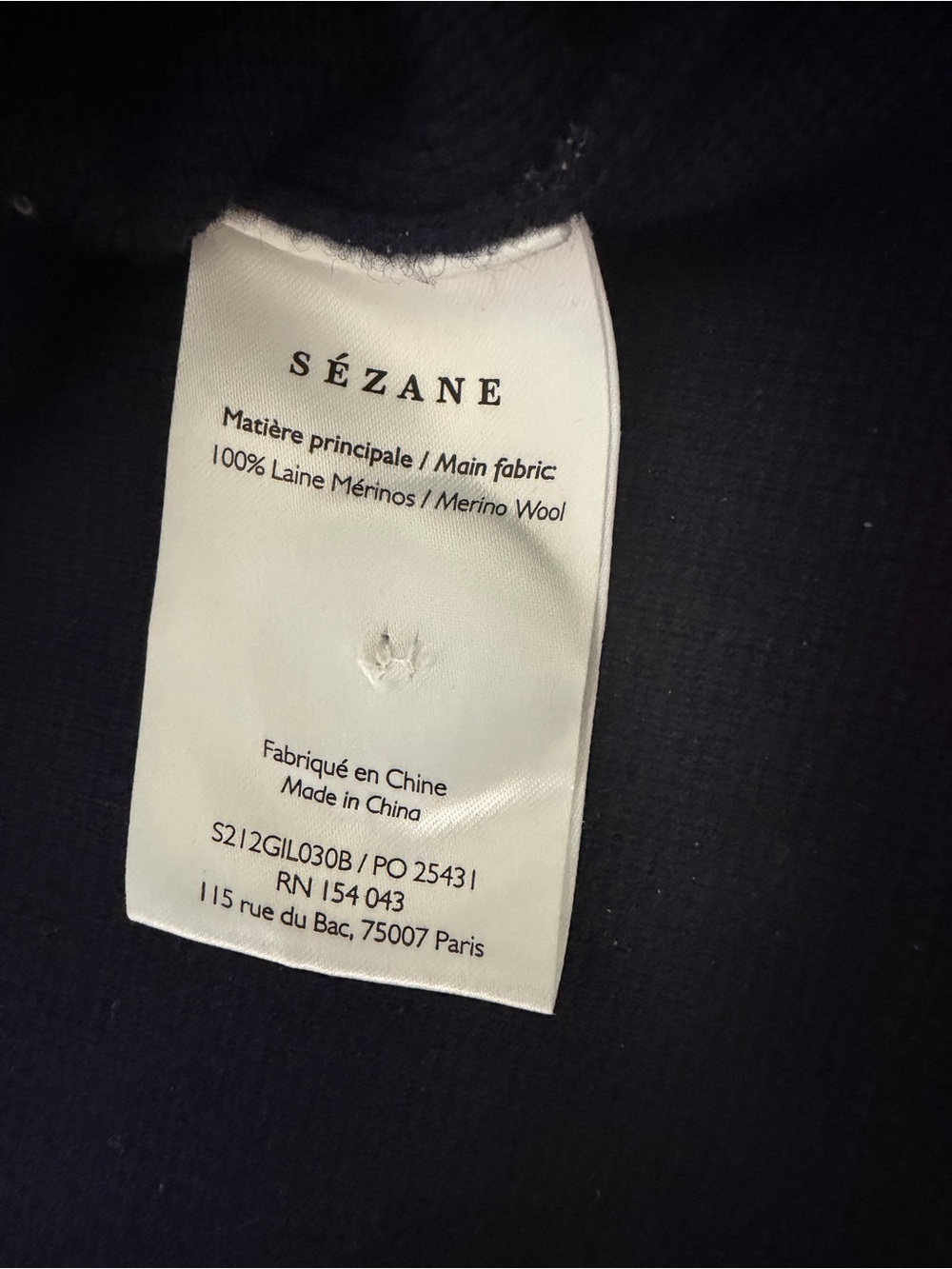 Sezane Navy Betty Cardigan - Picture 7 of 7